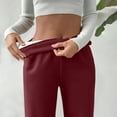 thumbnail image 4 of Ruimatai Women's Fleece Lined High Waist Wide Leg Pants with Pockets, Soft Comfortable Casual Winter Lounge Pants, Loose Fit Yoga Jogger Trousers, 4 of 9
