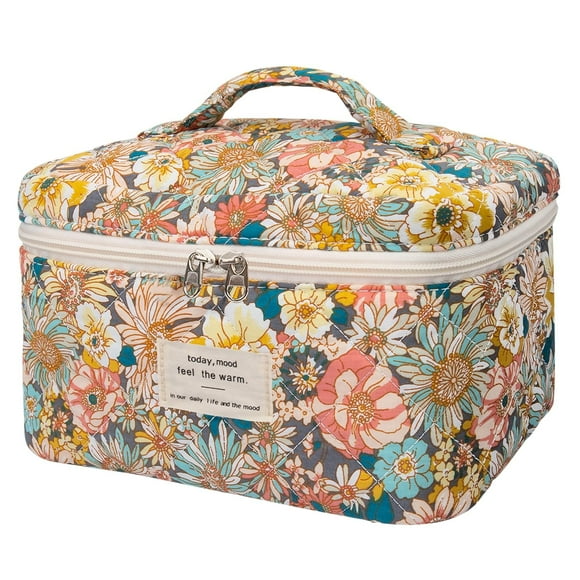 Bolsa de maquillaje Gosect Floral Coquette Aesthetic de gran capacidad