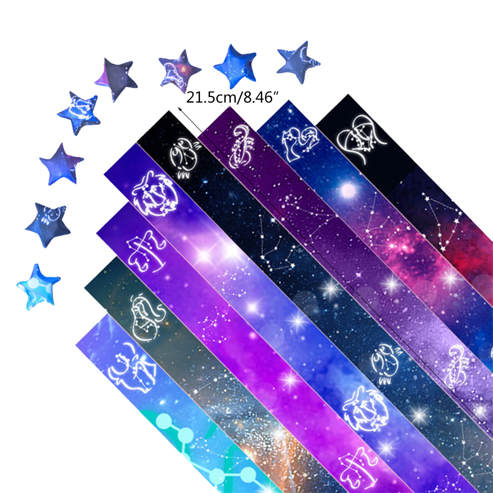 540 Sheets Origami Stars Paper Strips DIY Hand Crafts Four-Leaf Clover  Lucky Colorful Star 8 different styles Decoration Folding Paper for Arts