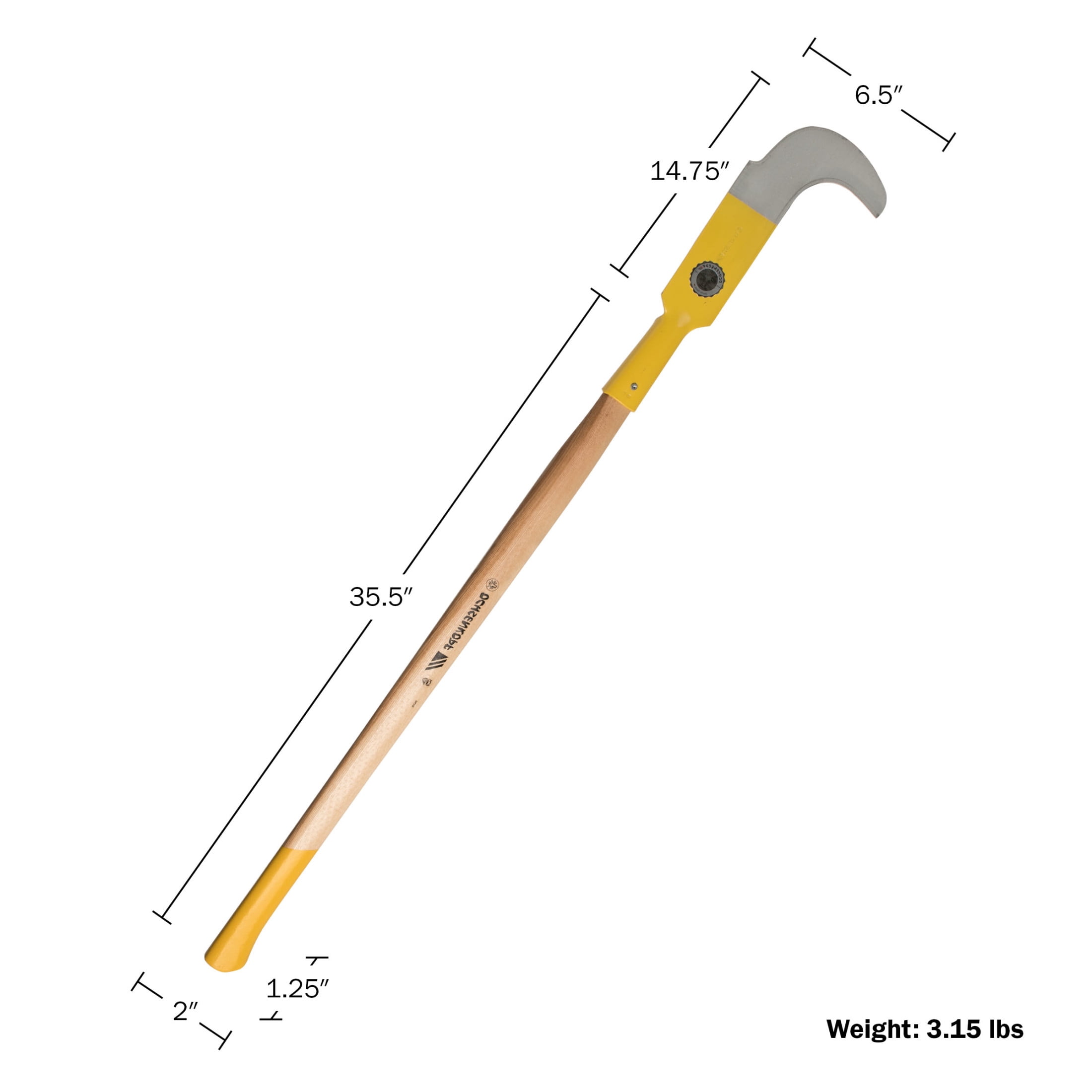 Kings County Tools 47” Brush Cutter Weeding Sickle Garden Tool with Double-Edged Blade