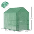 thumbnail image 3 of Walk-In Greenhouse 7x5x6 ft - Portable Plant Grow House with Shelves - Green PE Cover Steel Frame - Vegetable Herb Flower Garden Hothouse, 3 of 9