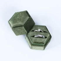 Miogawg Ring Box - Premium Gorgeous Double Ring Display Holder With Detachable Lid For Proposal, Engagement, Wedding