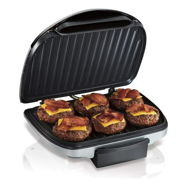 Parrilla Eléctrica Hamilton Beach Indoor Grill con Superficie Antiadherente y Capacidad para 6 Hamburguesas 1200W