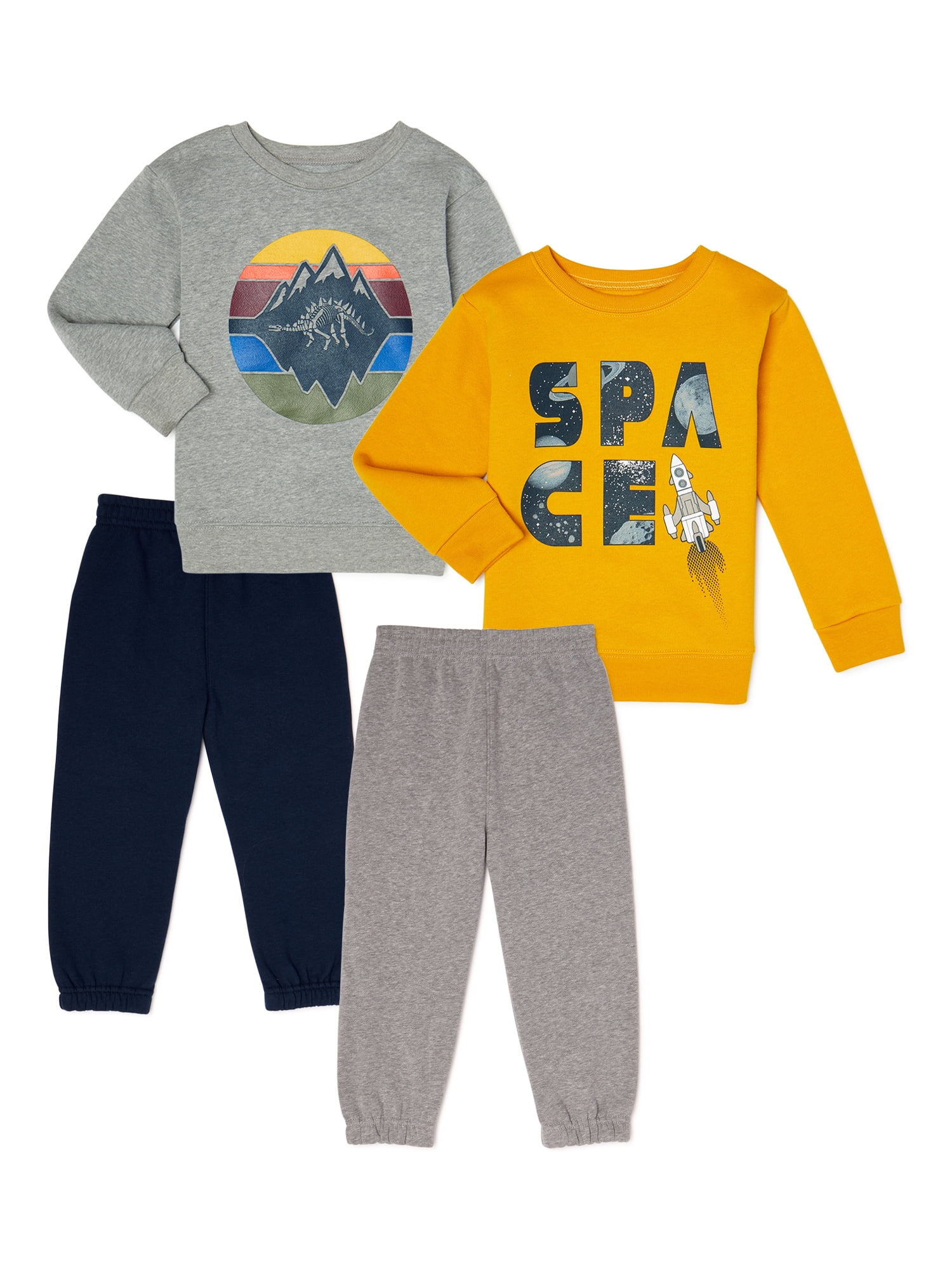 Garanimals Baby and Toddler Boy Fleece Sweatshirt and Sweatpants Outfit  Set, 4-Piece, Sizes 12M-5T - Walmart.com