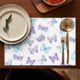 thumbnail image 5 of Set of 4 Butterfly Pattern Heat Resistant Flax Table Mats, Wrinkle Free Machine Washable Place Mats with Colorful Tropical Floral Artistic Design, Cute Aesthetic Style for Dining Table, 5 of 6