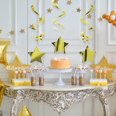 Gold Dizzy Danglers, 26", 4 Count Decoration by Way to Celebrate