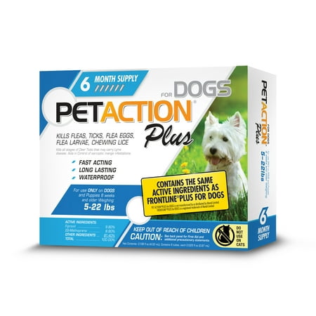 PetAction Plus Flea and Tick Treatment for Small Dogs, 6 Monthly