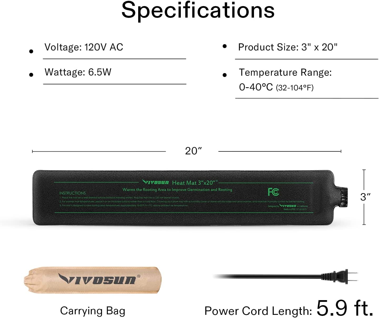 VIVOSUN 48x20.75 Seedling Heat Mat and Digital Thermostat Combo Set –  Cash Your Greens