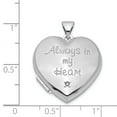 thumbnail image 3 of 925 Sterling Silver Rhodium-Plated Heart with Diamond Locket, 3 of 3