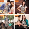 thumbnail image 4 of Cute Hedgehog Mushroom Leaves Pattern Apron-Garden Aprons for Women with Pockets-Cotton Linen Waterproof Kitchen Cooking Gardening Aprons Adjustable for Kitchen,Cooking,BBQ and Salon 33x27 Inch, 4 of 7