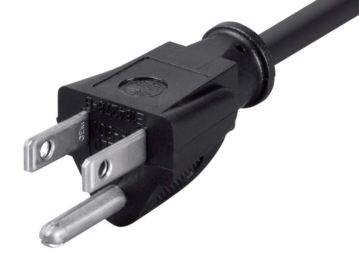 Monoprice Power Extension Cord Cable - 10 Feet - Black | 14AWG 15A (NEMA 5-15P to NEMA 5-15R)
