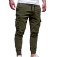 thumbnail image 3 of Pantalones de chándal con múltiples bolsillos para hombre, ropa de calle informal de gran tamaño, color sólido, 2021, 3 of 5