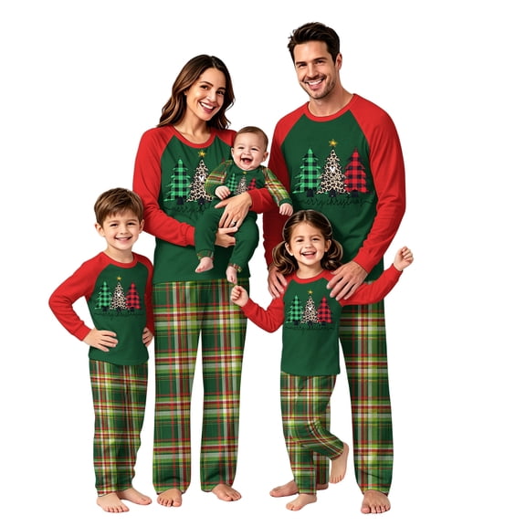 Lvotionpl 2026 Family Christmas Pajamas Matching Sets, Match Family Christmas Pjs Long Sleeve Top & Pants Set Matching Holiday Family Pajama Xmas Sets