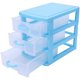 thumbnail image 1 of Mini caja de almacenamiento de plástico tipo cajón translúcido (azul de 3 capas), 1 of 5