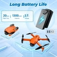 thumbnail image 6 of Ourlife Drone with Camera 2K for Kids & Beginners, Mini Foldable RC Quadcopter with WiFi FPV, Brushless Motor, Headless Mode, 2 Batteries, Easy to Fly Toy Drone Orange, 6 of 11