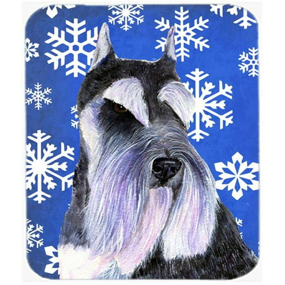 Carolines Treasures  Schnauzer Winter Snowflakes Holiday Mouse Pad