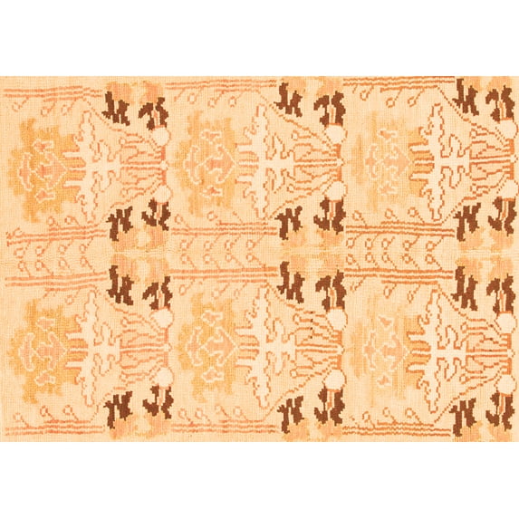 Ahgly Company Indoor Rectangle Abstract Orange Modern Area Rugs, 3' x 5'