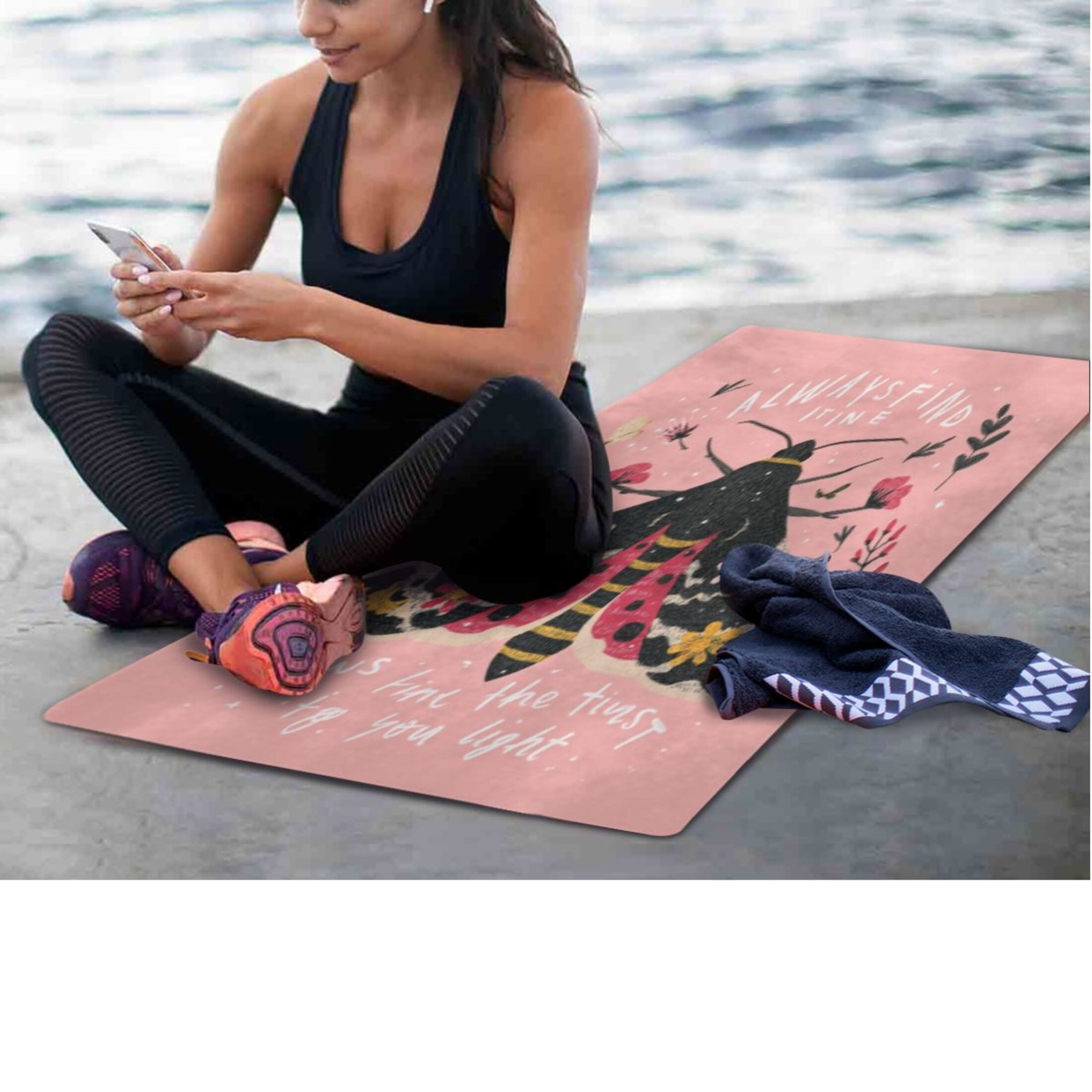 BZSMCE Yoga Mat Women Fitness Mat Light Of Hope Pattern