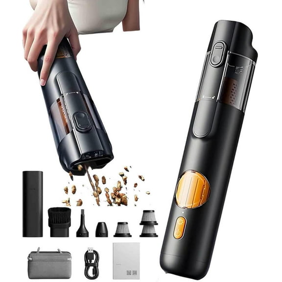 5-in-1 Smart Handheld Vacuum Cleaner Kit, 2026 Upgraded Handheld Cordless Mini Vacuum with 15kpa Strong Suction, Rechargeable Type-C Portable Dust Cleaner for Car, Home, Sofa