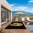 thumbnail image 2 of Yellow Sunflowers Outdoor Rug 6x9 Ft, Non Slip Washable Area Rug, Farmhouse Floral Leaves Butterfly Black Patio Rugs Carpet Runner, Large Floor Mat for Indoor/Outdoor Deck Porch Camping, 2 of 8