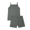 thumbnail image 4 of Amidoa Girls Summer 2 Piece Outfits Cute Solid Color Tank Top and Casual Shorts Kids Gray Size 8, 4 of 9
