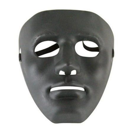 Kayso AZ001BK Matte Black Full Face Dance Plastic Costume Mask - One ...
