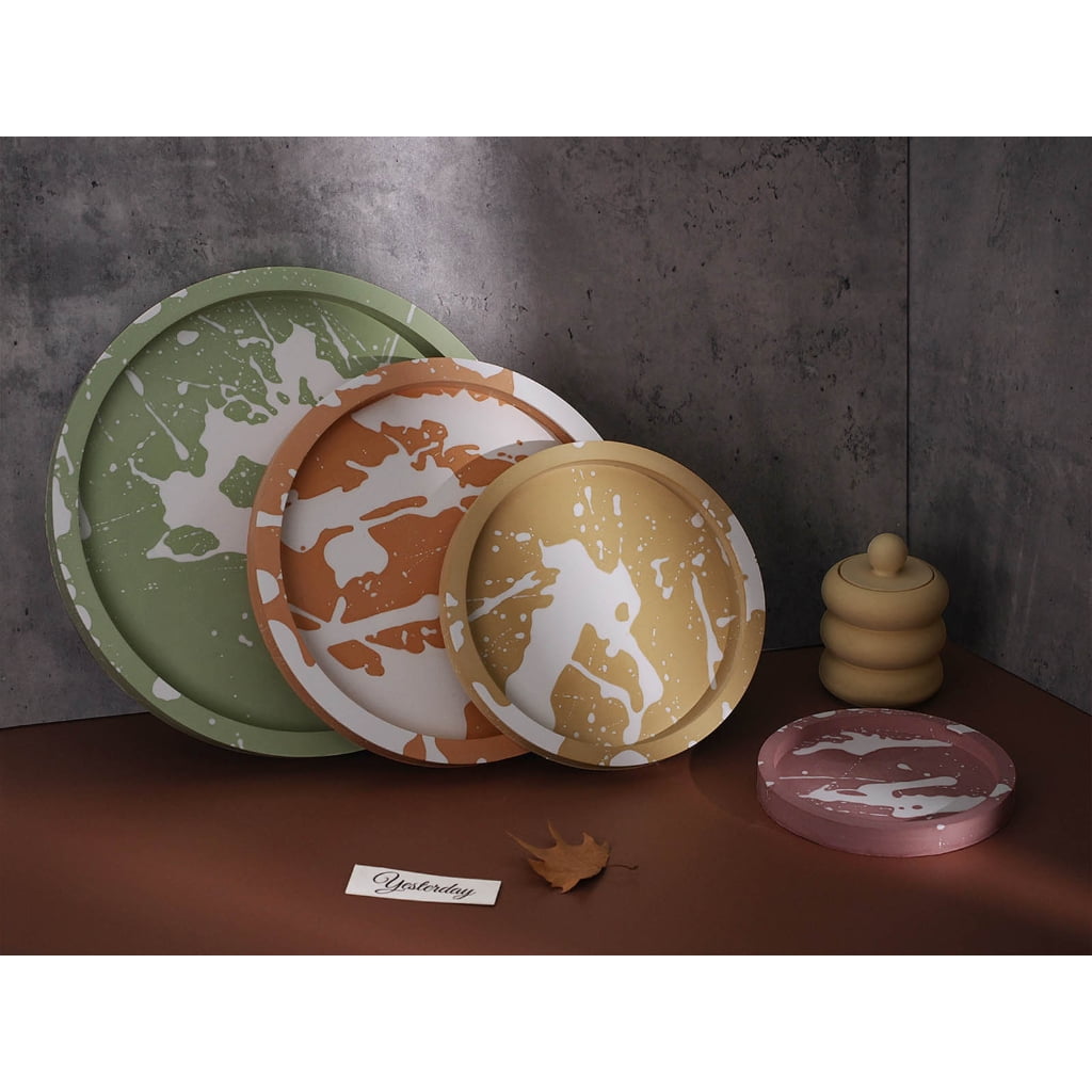 Geemin DIY Tray Resin Molds, Craft Jewelry Making Tools Round Plate Dish Casting Molds Epoxy Casting Silicone Tray Holder Mould