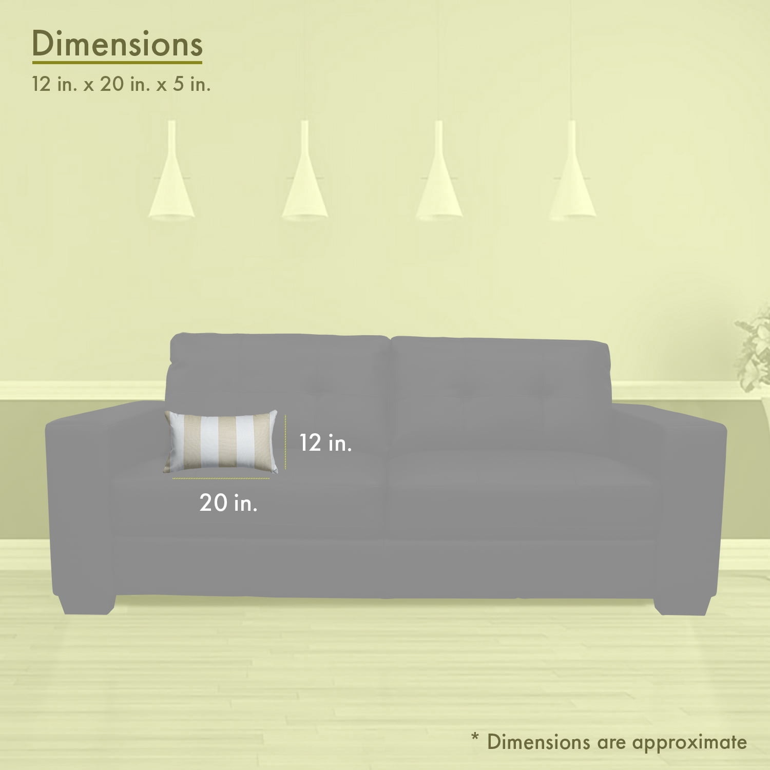 Majestic Home Goods Vertical Stripe Indoor Outdoor Small Decorative Throw Pillow