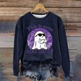 thumbnail image 2 of NMMUED Chandail en Molleton d'Halloween pour Femmes, T-Shirts Graphiques pour Femmes, Chandail en Molleton Col Rond d'Halloween, T-Shirts à Manches Longues pour Femmes, Mignons T-Shirts d'Halloween pour Femmes, Marine m, 2 of 4