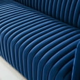 thumbnail image 3 of Tufted Sofa, Velvet, Blue Navy, Modern Contemporary Urban Design, Living Lounge Room Hotel Lobby Hospitality, 3 of 9