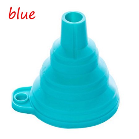 Useful Necessities Home Creative Silicone Folding Funnel Kitchen Liquid Collapsible Oil Leak BLUE