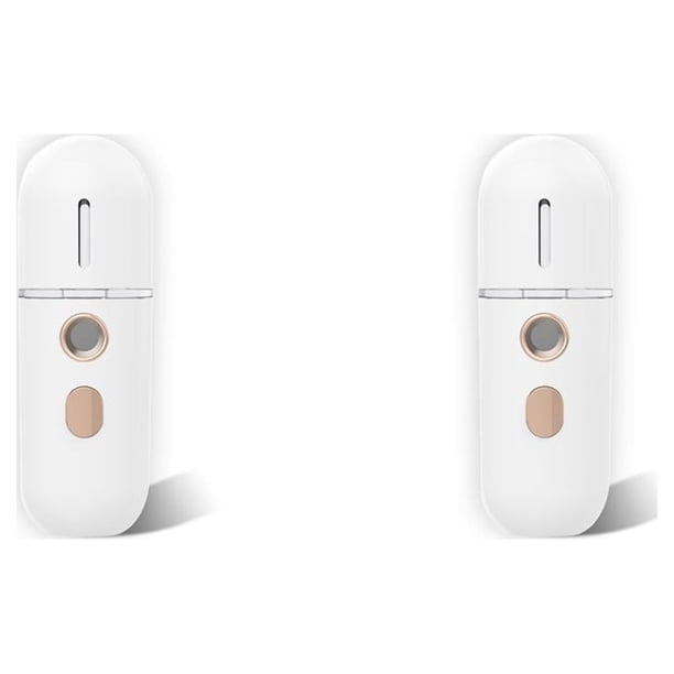 Bearachild Humidificador recargable USB de niebla de refrigeración, nebulizador Facial, rociador difusor hidratante, herramientas profesionales Blanco 2Conjunto