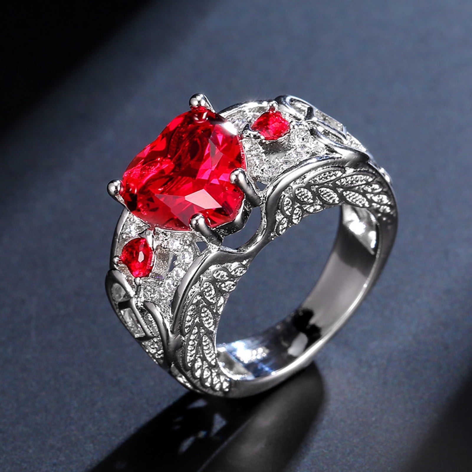 Trayknick Ring Heart shaped European Style Alloy Romantic Women Finger Decor for Valentine Gift US 9 Walmart