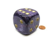 Chessex Vortex 50mm Huge Large D6 Dice, 1 Piece - Purple with Gold Pips #DV5007