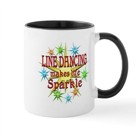 

CafePress - Line Dancing Sparkles Mug - 11 oz Ceramic Mug - Novelty Coffee Tea Cup