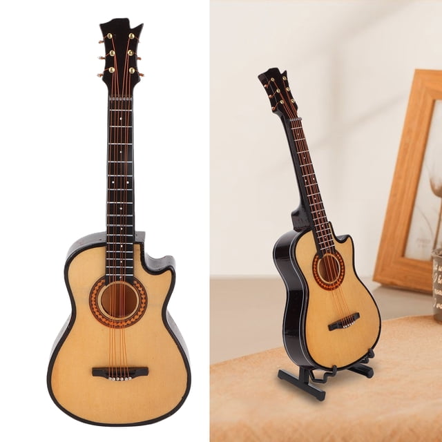 Mini Musical Instrument, Guitar Model Mini Ornaments Guitar Miniature Guitar Wooden Miniature Guitar Mini Guitar Musical Instrument For Home Decoration