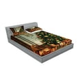 thumbnail image 2 of Ambesonne Christmas Fitted Sheet & Pillow Sham Set, Xmas Tree, King, Brown Red Green, 2 of 2