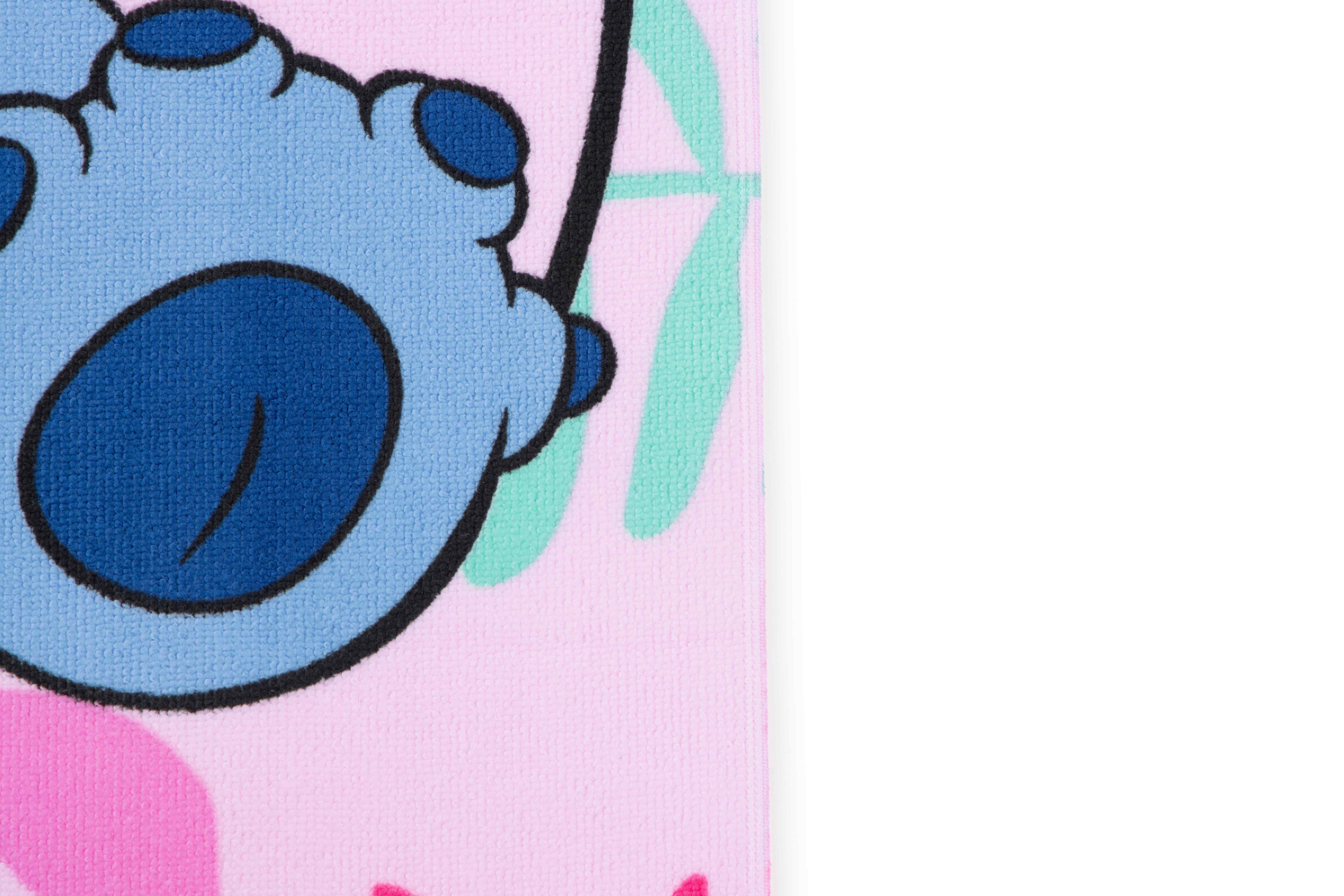 Lilo & Stitch Tropical Treasure 28" x 58" Kids Beach Towel, Cotton, Pink, Disney