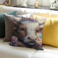 thumbnail image 3 of BCIIG Highland Cow Throw Pillow Covers Cow Pillows Decorative Throw Pillows Cow Decor for Bedroom Decor Highland Cow Bedding Soft Flannel Fluffy Couch Pillow Covers for Sofa Living Room Office 18x18in, 3 of 5