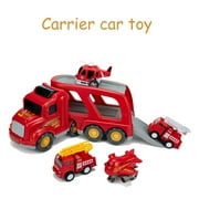 Transport Car Carrier Truck Toy With Sounds & Lights Removable Friction Powered Wheels Vehicle Transporter Trailer Set
