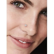 Womens 22G Sterling Silver Multicolor Crystal Nose Studs, 6 Pack