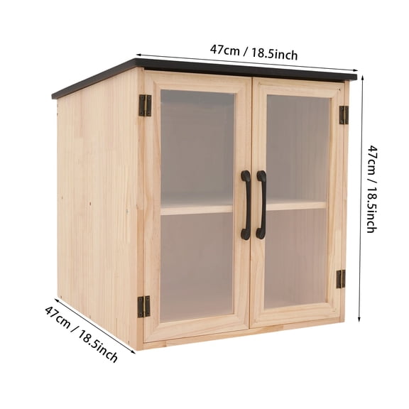 ZhdnBhnos 2-Tier Bookcase Library Book Box Wooden Books Storage Cabinet with Clear Door