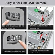 Velorien Key Lock Box Waterproof, Portable 4-Digit Combination Safe Lockbox with Removable Shackle, 5 Key Capacity Security Key Storage for Home Outdoor