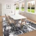 thumbnail image 2 of Modern Abstract Area Rug – Machine Washable, Non-Slip, Low Pile, Mark Resistant, Non-Shedding Soft Faux Wool Floor Mat for Living Room, Bedroom, Dining, Office – Gray and Black, 5x7ft (152x213cm), 2 of 7
