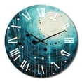 thumbnail image 2 of Designart "Blue Simplicity Moon II" Abstract Collages Oversized Wall Clock, 2 of 5