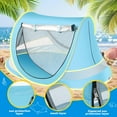 thumbnail image 3 of Baby Beach Tent with Baby Hat, Pop Up Toddler Travel Bed with Sun Hat for Boys or Girls, Sun Shade for Toddler Camping, Infant Portable Sun Shade, Summer Beach Baby, 3 of 7