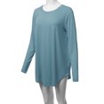 thumbnail image 6 of A2Y Women's Premium Solid Long Sleeve Round Hem Crew Neck Top Shirt Titanium L, 6 of 7