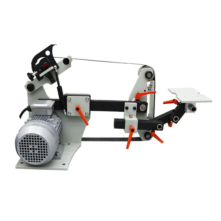 HQHAOTWU Belt Sander Knife Grinder Variable Speed Multi-Function Belt  Sander with Wheel and Flat Platen Tool Rest for Knife Making 71-83*2Belt  with