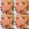 thumbnail image 3 of YOUNGYUE Sterling Silver Hoop Earrings for Women, Hypoallergenic Lightweight Big Thick Hoop Earrings, 35/40/50/60/70mm, 3 of 5