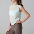 thumbnail image 3 of Open Back Workout Tops for Women Lightweight Backless Sleeveless Tank Top Yoga Athletic Gym Base Tee Shirt (M, Green), 3 of 7